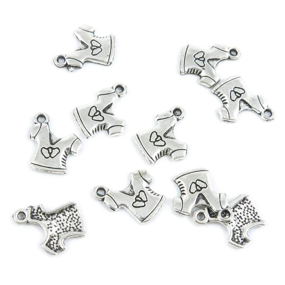 60 PCS Antique Silver Plated Jewelry Making Charms Supplies Crafting O4NH8L Short Shirt