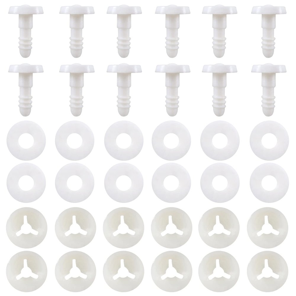 TOAOB 20 Set 15mm Doll Joints for Amigurumis Crochet White Movable Plastic Animals Safety Joints for Crochet Accessories Stuffed Animals Crafts Puppets Limbs and Arm Leg Neck Joints Doll Making