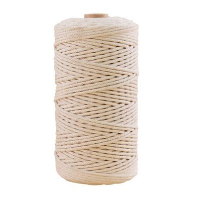 Macrame Cotton Cord 4mm X 109 Yards, Natural Beige Twine String Cotton Rope Craft Cord for DIY Crafts Knitting Wall Hanging, Plant Hangers, Pet Toys, Decorative Projects (4mm X 109 Yards)