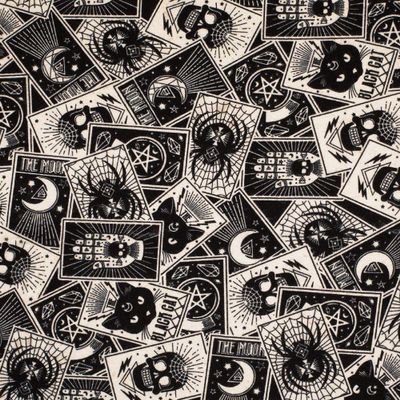 100% Cotton Flannel Fabric Sold by The Yard 1 Yard = 36 in. Length (Tarot Cards)