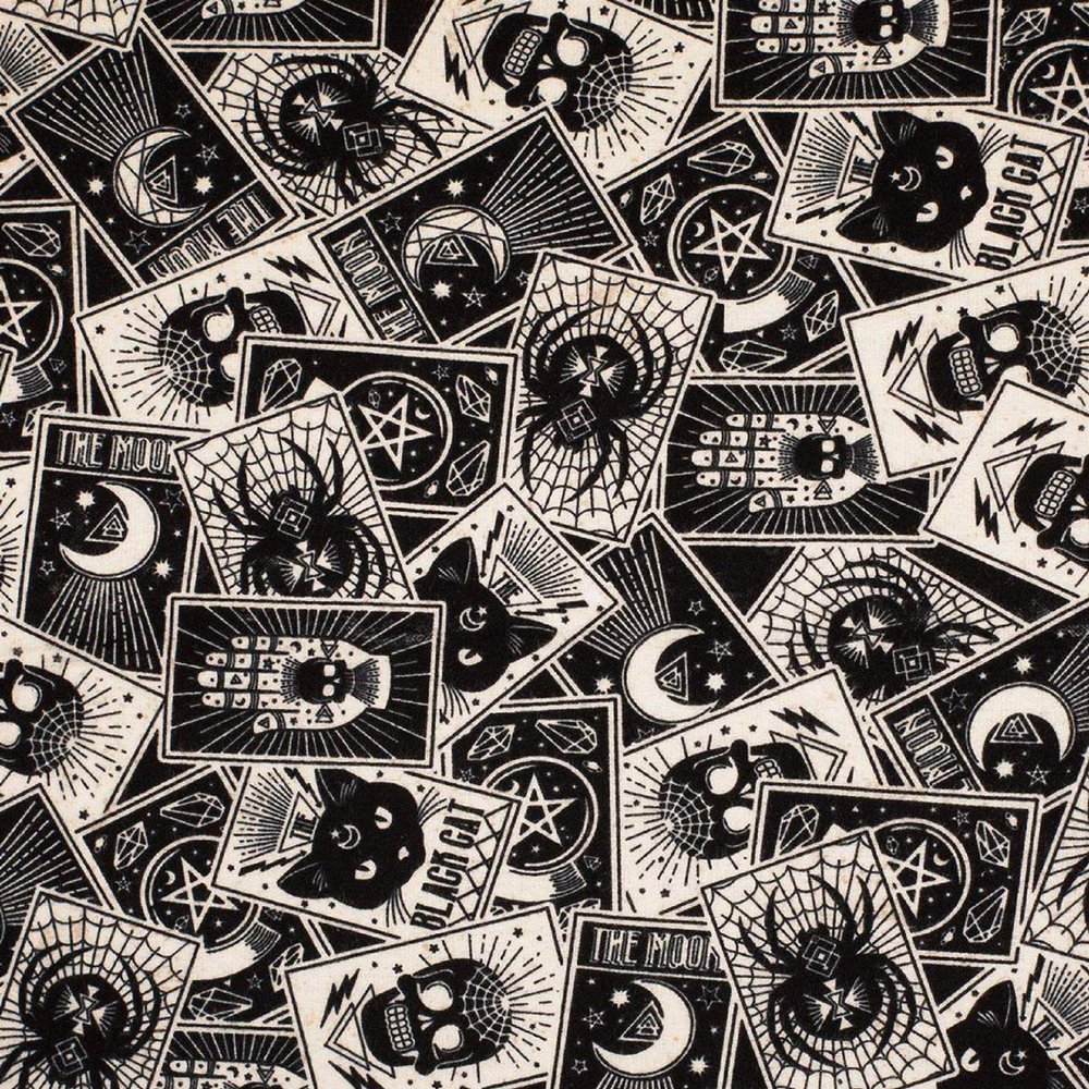100% Cotton Flannel Fabric Sold by The Yard 1 Yard = 36 in. Length (Tarot Cards)