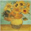 Sunflower Series, 12 Sunflowers of Vincent Van Gogh Cotton Counted Cross Stitch Kits, 150x196 Stitch, 38x45 cm Sampler, DIY Decor,Vincent Van Gogh Sunflower DIY Cotton Cross Stitch kit view 1