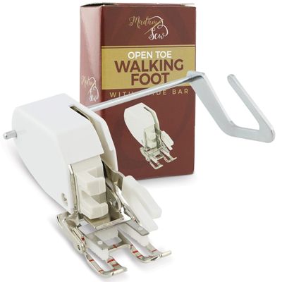 Madam Sew Open Toe Walking Foot for Quilting and Sewing Through Multiple Layers & Match Prints | Walking Foot Sewing Machine for Low-Shank Sewing Machines | Brother, Singer, Janome, Babylock & More