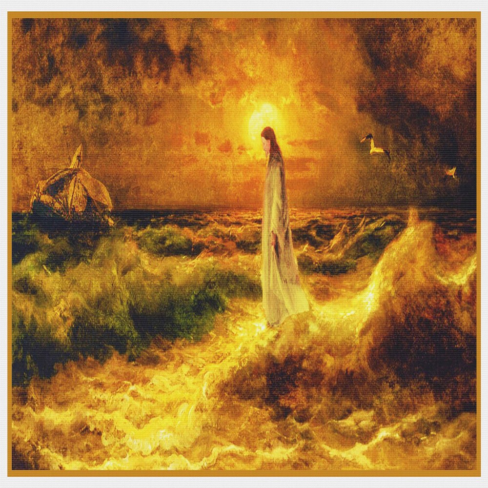 Orenco Originals Jesus Christ Walking Water Russian Von KleverCounted Cross Stitch Pattern