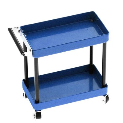 VGEBY Tools Trolley Kit, 2 Tier Tools Storage Trolley Mobile Workshop Garage Repair RC Accessories for 1/8 1/10 1/12 1/16 Scale Model Large Size(Blue) Hobby 1/16 Parts