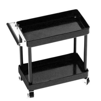 VGEBY Tools Trolley Kit, 2 Tier Tools Storage Trolley Mobile Workshop Garage Repair RC Accessories for 1/8 1/10 1/12 1/16 Scale Model Large Size(Black)