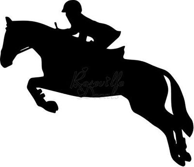 Roseville Decals Horse Jumping Riding Equestrian Vinyl Decal Sticker for Home Office Decor Vehicle Window Sign Size- [6 inch] / [15 cm] Wide Color- Gloss White