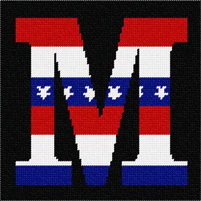 Pepita Needlepoint kit: Letter M USA, 8" x 7"