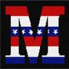 Pepita Needlepoint kit: Letter M USA, 8" x 7" view 1
