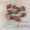0.75-1.25" Gunmetal Finish Arrowhead Shaped Electroplated Carnelian Pendant - Measuring 20mm-30mm Long - Sold Individually, Randomly Chosen view 3
