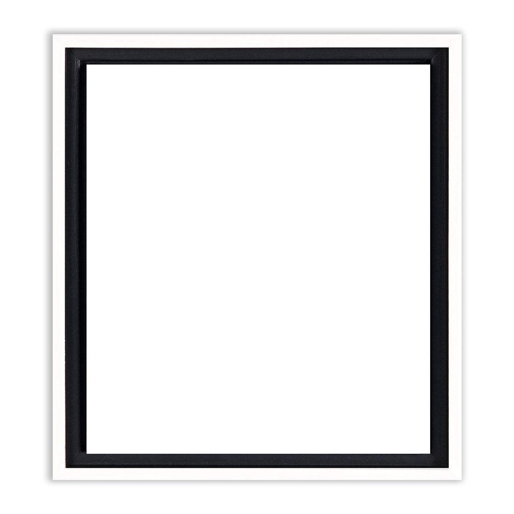Creative Mark Illusions Floater Frame For 3/4" Deep Canvases - 12x12 White - No Glass or Backing - Wood Composite Floating Illusion Frame for Canvas Paintings- With Hanging Hardware