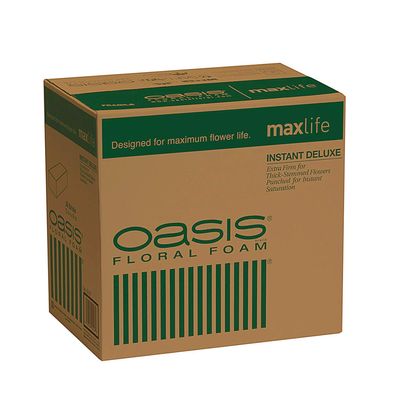 Oasis Deluxe Floral Foam for Flower Arrangement - 9" x 4" x 3" - Green Color - Durable Material - Biodegradable - Pack of 48 - Flower Foam Supplies