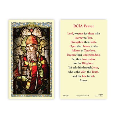 Christian Brands Catholic Holy Cards - Laminated Inspirational Prayer Card with Gold Foil Embossing, 25-Count, OCIA/RCIA O Holy Spirit