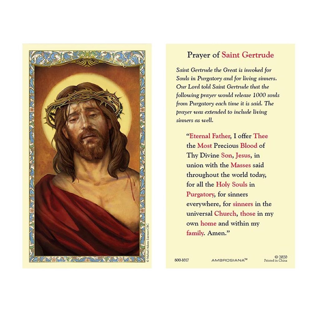 Christian Brands Catholic Holy Cards - Laminated Inspirational Prayer Card with Gold Foil Embossing, 25-Count, Ecce Homo