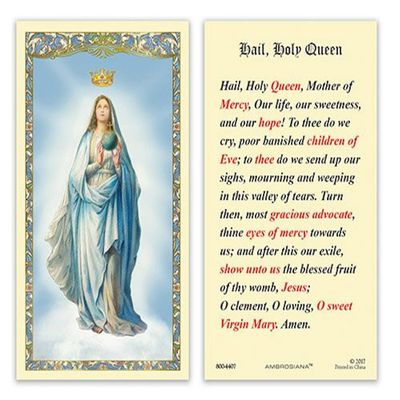 Christian Brands Catholic Holy Cards - Laminated Inspirational Prayer Card with Gold Foil Embossing, 25-Count, Mary, Queen of Heaven