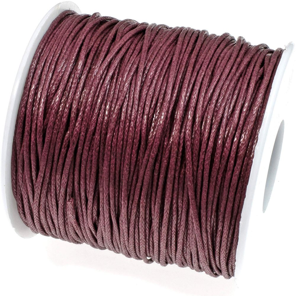 Burgundy Red 1mm Waxed Cotton Cord, 70 Meters, Macrame, Beading String