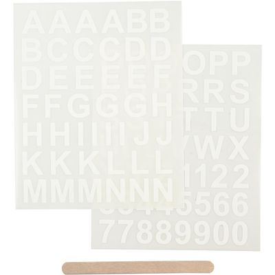 Decals - All Types of Media - White Alphabet - 2 Sheets