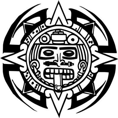Roseville Decals Tribal Aztec Art Mayan Vinyl Decal Sticker for Home Office Decor Vehicle Window Sign Size- [6 inch] / [15 cm] Wide Color- Gloss Black