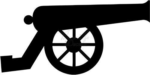 Roseville Decals Civil War Cannon Gun Vinyl Decal Sticker for Home Office Decor Vehicle Window Sign Size- [6 inch] / [15 cm] Wide Color- Gloss Black