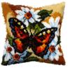 LAPATAIN Latch Hook Kits for DIY Throw Pillow Cover,Butterfly Needlework Cushion Cover Hand Craft Crochet for Great Family 17x17inch view 1