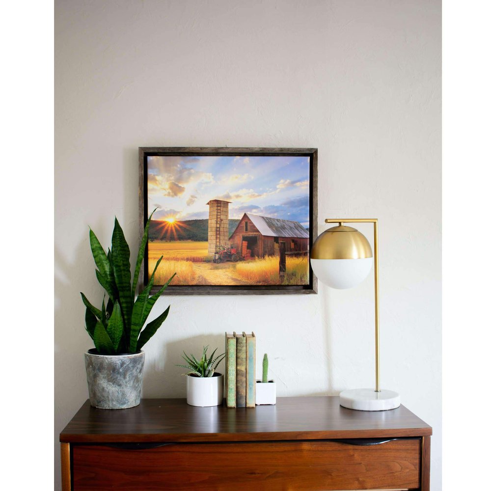 BARNWOODUSA | Rustic Barnwood Canvas Frame | For Oil Paintings & Wall Art | Natural Weathered Gray | 12" x 36"