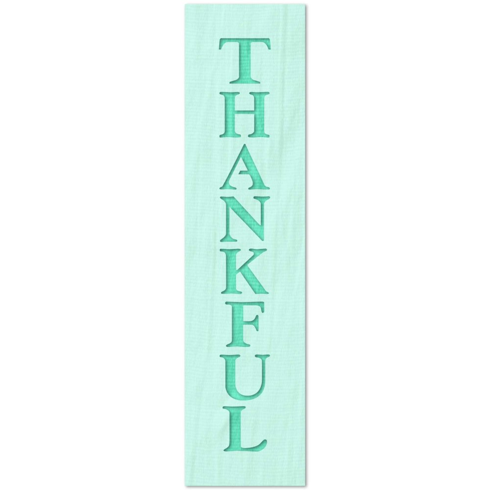 Stencil Stop Thankful Vertical Stencil - Reusable for DIY Projects, Painting, Drawing, Crafts - 14 Mil Mylar Plastic (1.5 x 12 inches)