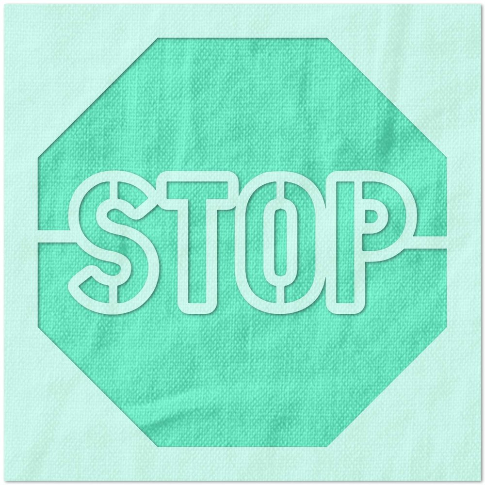 Stencil Stop Stop Sign Inverse Stencil - Reusable for DIY Projects, Painting, Drawing, Crafts - 14 Mil Mylar Plastic (18 x 18 inches)