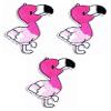 Umama Patch Set of 3 Cute Pink Flamingo Craft Fabric Tropical Zoo Flamingo Bird Animal Cartoon retro fun embroidered applique iron on patch for Backpacks Jeans Jackets T-Shirt Clothing view 1