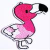 Umama Patch Set of 3 Cute Pink Flamingo Craft Fabric Tropical Zoo Flamingo Bird Animal Cartoon retro fun embroidered applique iron on patch for Backpacks Jeans Jackets T-Shirt Clothing view 3