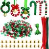 Hifunwu 1570 PCS Christmas Beaded Ornament Kit Plastic Tri-Shaped Beads with Pipe Cleaners for Christmas Craft Tree Hanging view 1