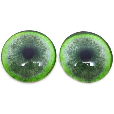 Jade Green Jaguar Glass Eyes for Art Dolls, Sculptures, Props, Masks, Fursuits, Jewelry Making, Taxidermy, and More (14mm)