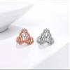 SixTwo Fashion Rose Gold Ring Pad Round Cut 5A Zircon CZ Charm Shiny Stacking Ring OL Personality Crown Pave Halo Wedding Promise Anniversary Bridal Band Engagement Ring for Women (8) view 3