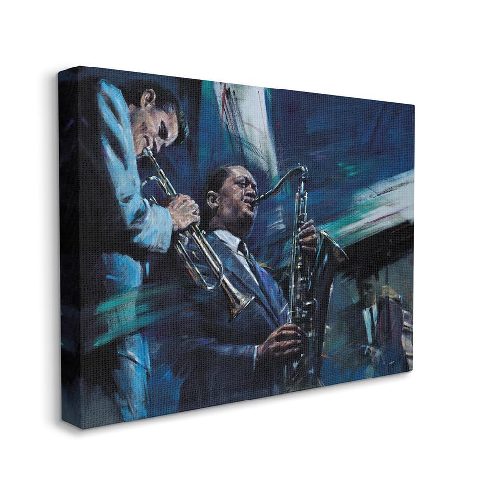 Stupell Industries Abstract Instrumental Musicians Blues Jazz Traditional, Design by Jin G. Kam Canvas Wall Art, 24 x 30, Multi-Color