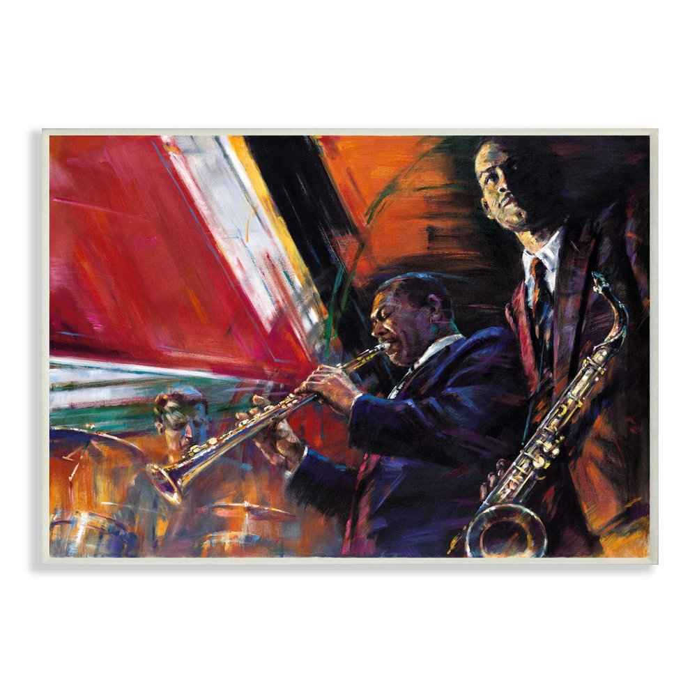 Stupell Industries Abstract Blues Jazz Musicians Traditional Instruments