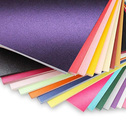 DUOER 20pcs A4 Pearl Paper DIY Card Making Paper Iridescent Paper Wrapping Paper Craft Paper Pure Color Pearl Paper Kraft Card pape (Color : Mix Color)