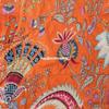 Voile Handblock Fabric for Floral Crown Mukut Print Cotton Sewing,Crafting, Dressmaking, Running Natural Dye Sanganeri Indian Floral Print Fabric by The Yard Width 44 Inches (Orange, 3 Yard) view 1