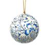 Global Crafts Paper Mache Ornaments - Blue Christmas Floral, Set of 3, Made in India view 2