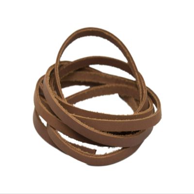 Walker and Hawkes Premium Cowhide Leather Strip Cord 1.9mm Thickness String, Continuous Length, for Crafts & DIY Projects, Orange - Width/4mm Length/10m