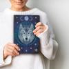 Crystal Art Diamond Painting Notebook - Lunar Wolf - Create a Sparkling Notebook Cover Using Crystals - for Ages 8 and up view 3