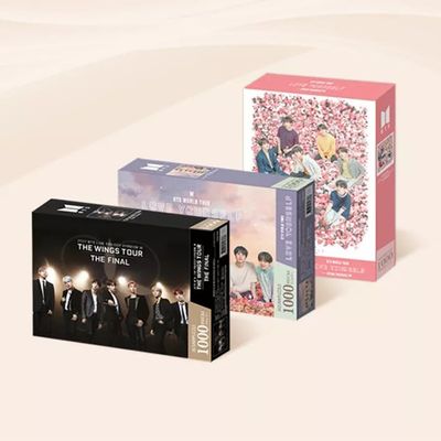 BTS JIGSAW PUZZLE WORLD TOUR POSTER [ THE WINGS TOUR / LOVE YOURSELF / SPEAK YOURSELF ] RANDOM VER. Puzzle(1000-piece)+Foldable Panel+Photo Card+Book Mark+TRACKING CODE K-POP SEALED