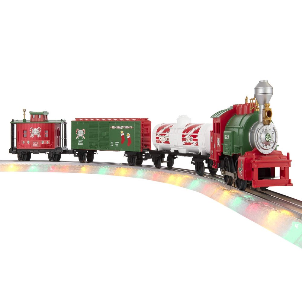 Lionel Junction North Pole Central Electric O Gauge Bluetooth Model Train Set with Remote and Lighted FasTrack