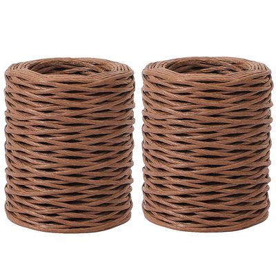 ZOENHOU 2 Rolls 328 Ft Floral Wire, 2mm 14 Gauge Rustic Paper Wrapped Floral Bind Wire for Flower Bouquets, Artificial Flower Making, DIY Projects, Brown