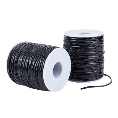 PandaHall 2 Rolls 100m/109 Yards Plastic Lacing Cord 2.3mm Lanyard String Beading Cords for Jewelry DIY Craft Bracelet Necklaces Making, Black