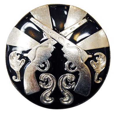 HILASON Set of 4 Western Screw Back Concho1 Cross Gun Black Saddle Headstall Bling Cowgirl 1.5 inch | Slotted Conchos