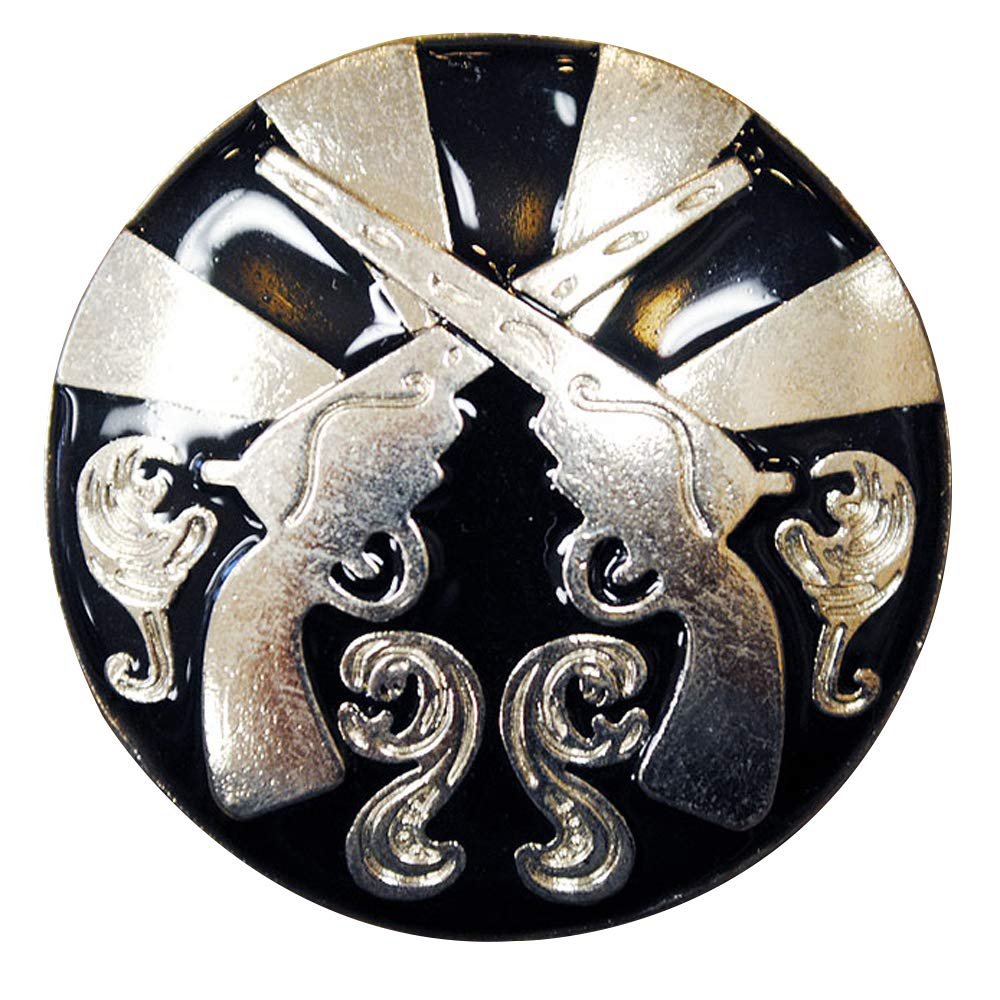 HILASON Set of 4 Western Screw Back Concho1 Cross Gun Black Saddle Headstall Bling Cowgirl 1.5 inch | Slotted Conchos