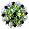 HILASON Set of 32 Western Screw Back Concho Green Brown Crystal Saddle Peridot and Smoked Topaz Color | Slotted Conchos view 1
