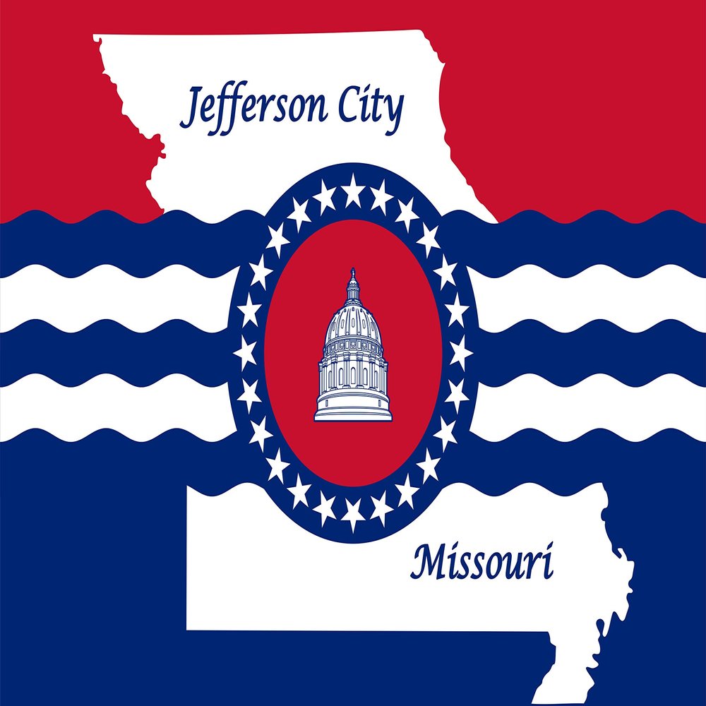 Jefferson City Missouri Flag Sticker Decal Mega Deal | 7 Stickers | Waterproof | Free Shipping