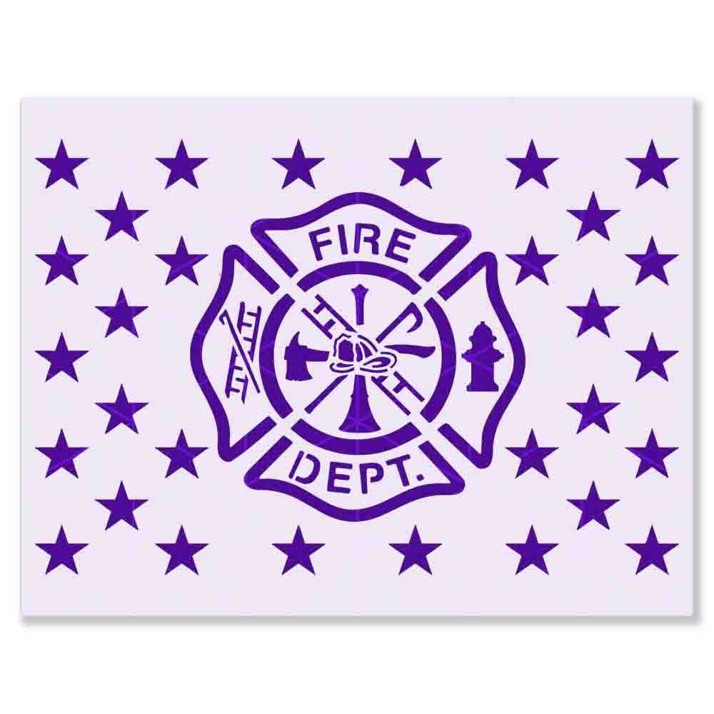 Maltese Cross Fire Department Flag Stencil - Ignite Your Creativity: Reusable & Durable - Ideal for Crafts, Woodwork, Walls, Canvases, and Decor - Crafted with 10 mil Mylar