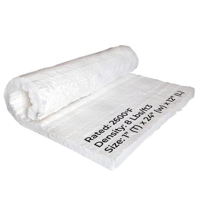 SIMOND STORE Ceramic Fiber Insulation Blanket, 1" Thick x 24" x 12" 2600F #8 Fireproof Insulation for Fireplace, Wood Stove, Pizza Oven, Forge, Furnace, Kiln, Chimney, Boiler, Dishwasher, and More