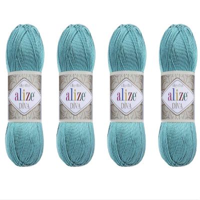 4 Balls Hand Knitting Yarn 100% Microfiber Acrylic Yarn Alize Diva Silk Effect Thread Crochet Art Lace Craft Lot of 4 skeins 400gr 1532yds (376)